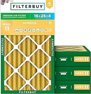 Filterbuy MERV 11 Pleated HVAC AC Furnace Air Filter